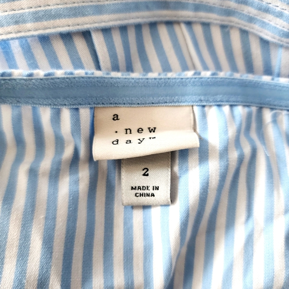 A New Day Belted Midi Bandeau Dress NWT Striped - Picture 10 of 12